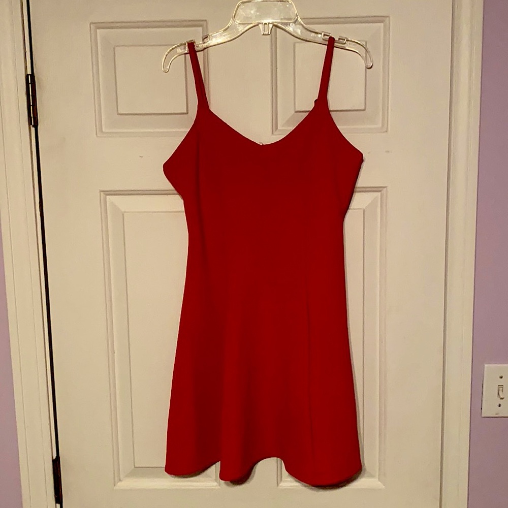 Red skater dress
